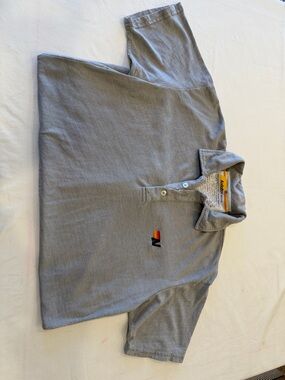 Aviator Nation Men's Gray Short-Sleeve Polo size M with Embroidered Stripe Logo